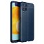 Чехол-накладка Litchi Grain для Samsung Galaxy A22 (темно-синий)