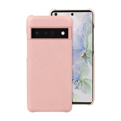 Кожаный чехол Cowhide для Google Pixel 6a (розовый)