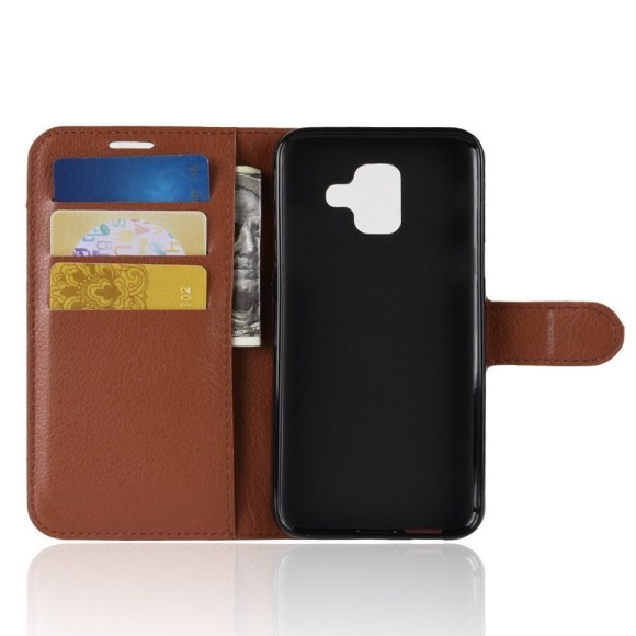 Чехол с визитницей для Samsung Galaxy A6 (коричневый) Чехол с визитницей для Samsung Galaxy A6 (коричневый)