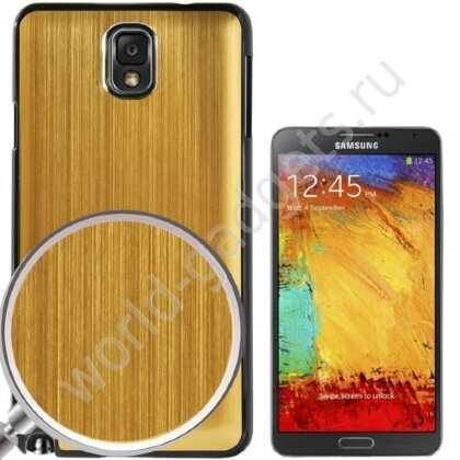 Чехол с алюминиевой накладкой для Samsung Galaxy Note 3 / N9000 (золотой)