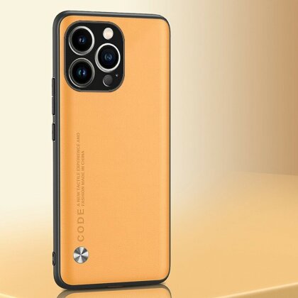 Чехол из искусственной кожи для iPhone 13 Pro (желтый)
