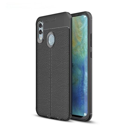 Чехол-накладка Litchi Grain для Huawei Honor 10 Lite / P Smart (2019) (черный)