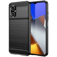 Чехол-накладка Carbon Fibre для Xiaomi Poco M4 5G Global (черный)