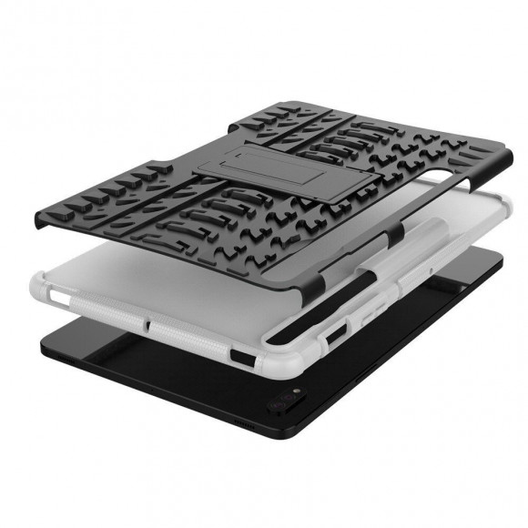 Чехол Hybrid Armor для Samsung Galaxy Tab S7+ (Plus) SM-T970 / SM-T975 и Galaxy Tab S8+ (Plus) SM-X800 / SM-X806 (черный + белый)