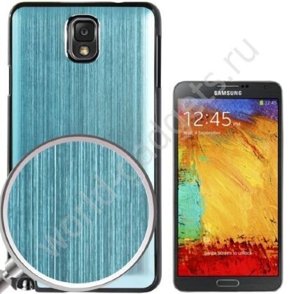 Чехол с алюминиевой накладкой для Samsung Galaxy Note 3 / N9000 (голубой)