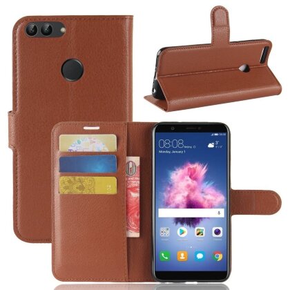 Чехол с визитницей для Huawei P Smart / Enjoy 7S (коричневый)