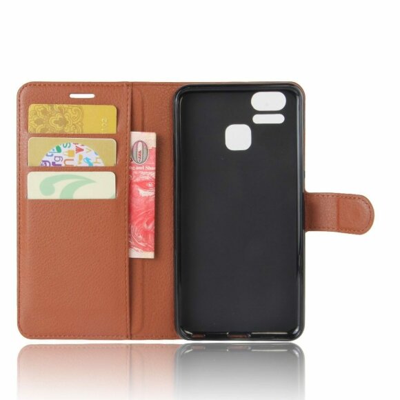 Чехол с визитницей для Asus Zenfone 3 Zoom ZE553KL (коричневый)