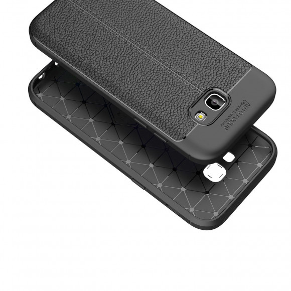 Чехол-накладка Litchi Grain для Samsung Galaxy A7 (2017) SM-A720F (черный)