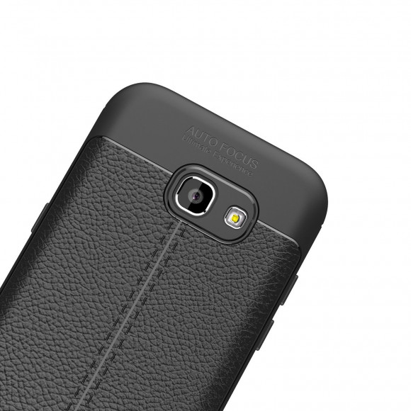 Чехол-накладка Litchi Grain для Samsung Galaxy A7 (2017) SM-A720F (черный)