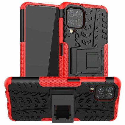 Чехол Hybrid Armor для Samsung Galaxy A22 (черный + красный)
