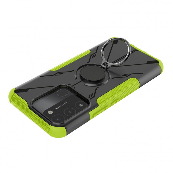 Чехол Armor Shockproof Ring Holder для Tecno Spark Go 2022 (черный + зеленый)