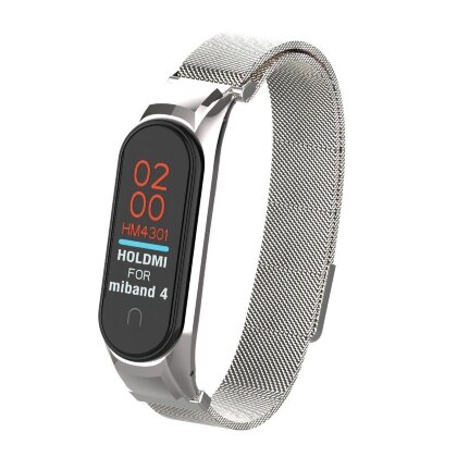 Сетчатый браслет для Xiaomi Mi Band 4 (серебряный)