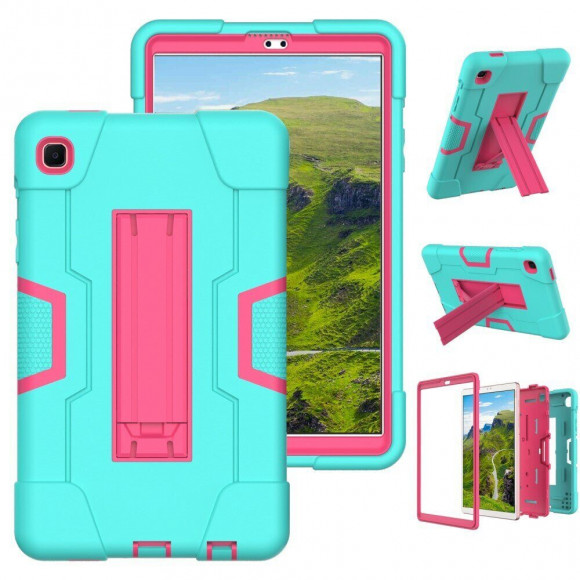 Гибридный TPU чехол для Samsung Galaxy Tab A7 Lite SM-T220 / SM-T225 (зеленый+розовый)