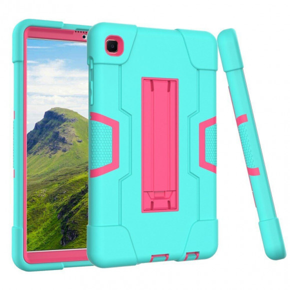 Гибридный TPU чехол для Samsung Galaxy Tab A7 Lite SM-T220 / SM-T225 (зеленый+розовый)