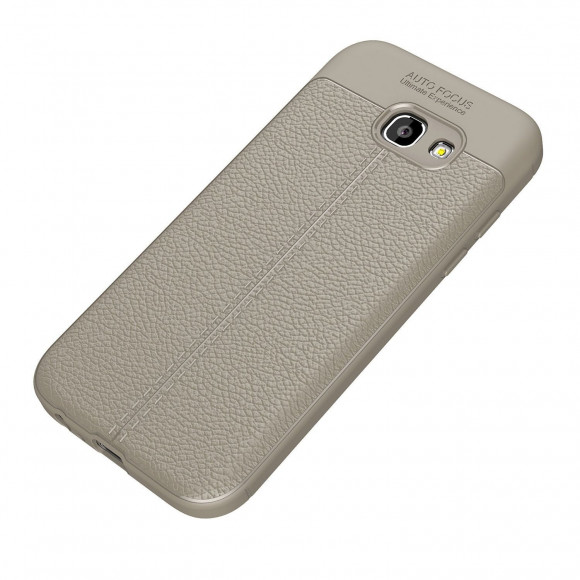 Чехол-накладка Litchi Grain для Samsung Galaxy A7 (2017) SM-A720F (серый)