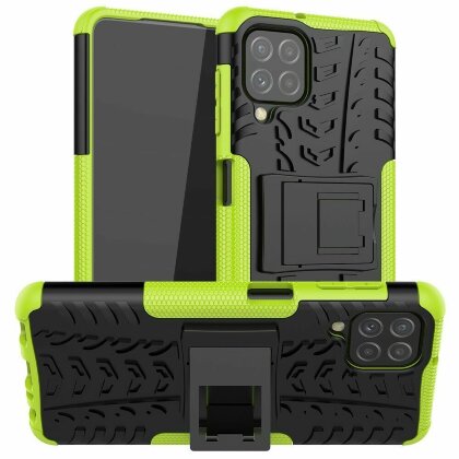 Чехол Hybrid Armor для Samsung Galaxy A22 (черный + зеленый)