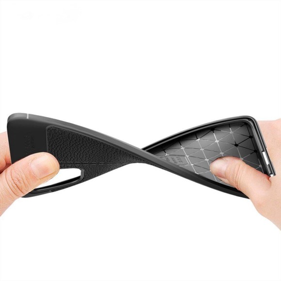 Чехол-накладка Litchi Grain для Samsung Galaxy A71 (черный)