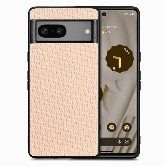Чехол Carbon Texture для Google Pixel 7a (бежевый)