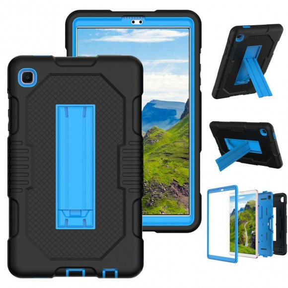 Гибридный TPU чехол для Samsung Galaxy Tab A7 Lite SM-T220 / SM-T225 (черный+голубой)