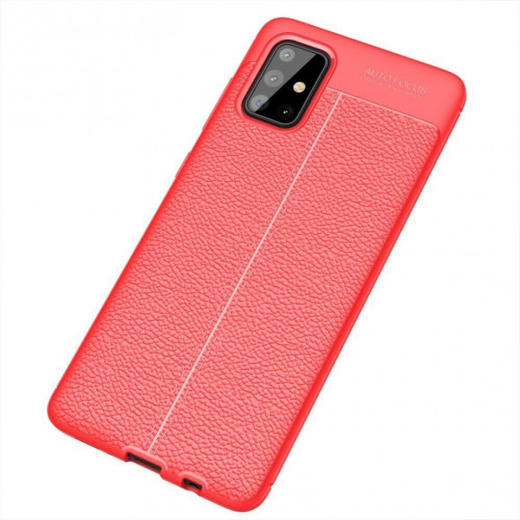 Чехол-накладка Litchi Grain для Samsung Galaxy A71 (красный)