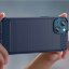 Чехол-накладка Carbon Fibre для iPhone 14 (темно-синий)