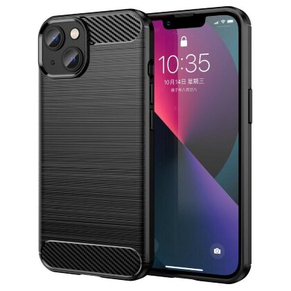 Чехол-накладка Carbon Fibre для iPhone 14 Plus (черный)