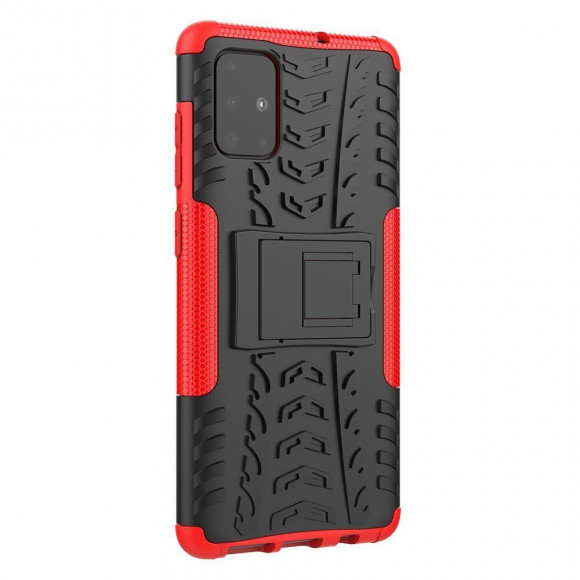 Чехол Hybrid Armor для Samsung Galaxy A71 (черный + красный)
