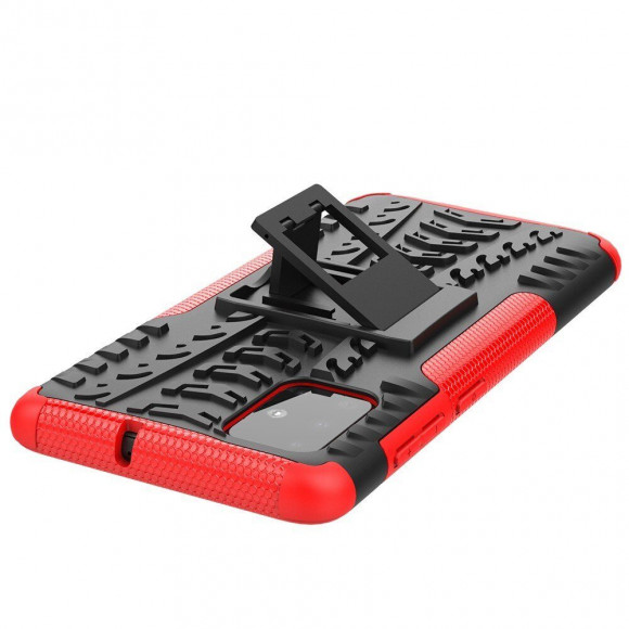 Чехол Hybrid Armor для Samsung Galaxy A71 (черный + красный)