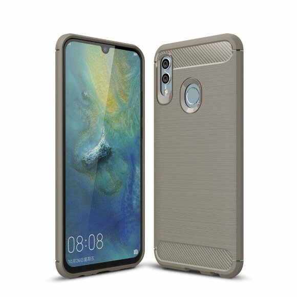 Чехол-накладка Carbon Fibre для Huawei Honor 10 Lite / P Smart (2019) (серый)