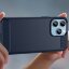 Чехол-накладка Carbon Fibre для iPhone 14 Pro (темно-синий)