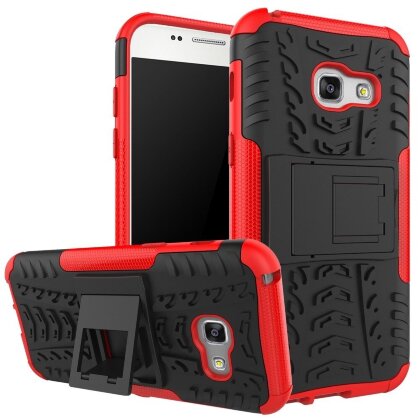 Чехол Hybrid Armor для Samsung Galaxy A3 (2017) SM-A320F (черный + красный)