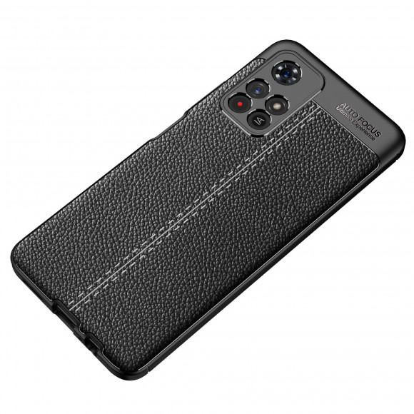 Чехол-накладка Litchi Grain для Xiaomi Poco M4 Pro 5G (черный)