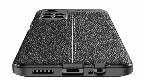 Чехол-накладка Litchi Grain для Xiaomi Poco M4 Pro 5G (черный)