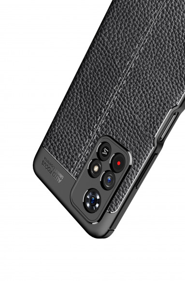 Чехол-накладка Litchi Grain для Xiaomi Poco M4 Pro 5G (черный)