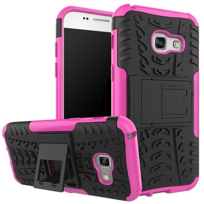 Чехол Hybrid Armor для Samsung Galaxy A3 (2017) SM-A320F (черный + розовый)