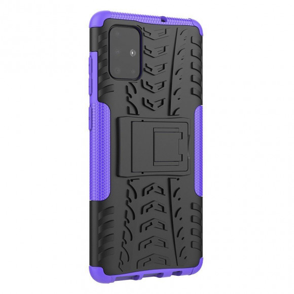 Чехол Hybrid Armor для Samsung Galaxy A71 (черный + фиолетовый)
