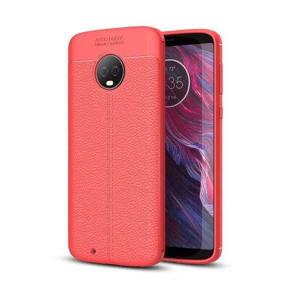 Чехол-накладка Litchi Grain для Motorola Moto G6 (красный)