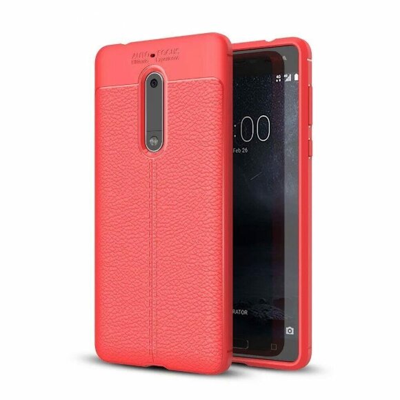 Чехол-накладка Litchi Grain для Nokia 5 (красный)