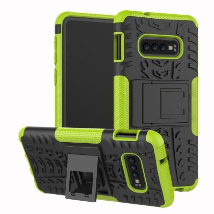 Чехол Hybrid Armor для Samsung Galaxy S10e (черный + зеленый)
