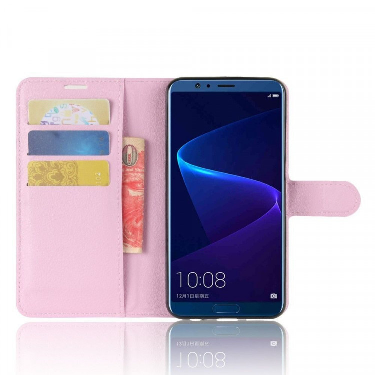 Чехол с визитницей для Huawei Honor V10 / View 10 (розовый)