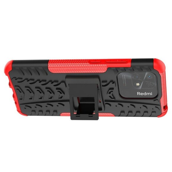 Чехол Hybrid Armor для Xiaomi Redmi 10C (черный + красный)