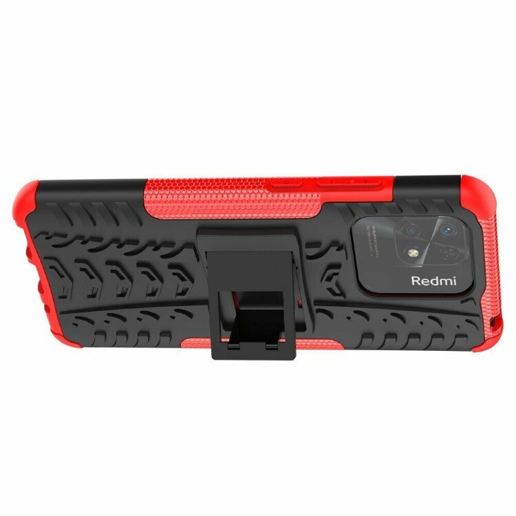 Чехол Hybrid Armor для Xiaomi Redmi 10C (черный + красный)