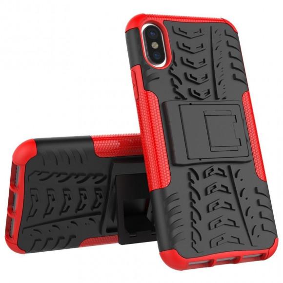 Чехол Hybrid Armor для iPhone X / ХS (черный + красный) Чехол Hybrid Armor для iPhone X / ХS (черный + красный)
