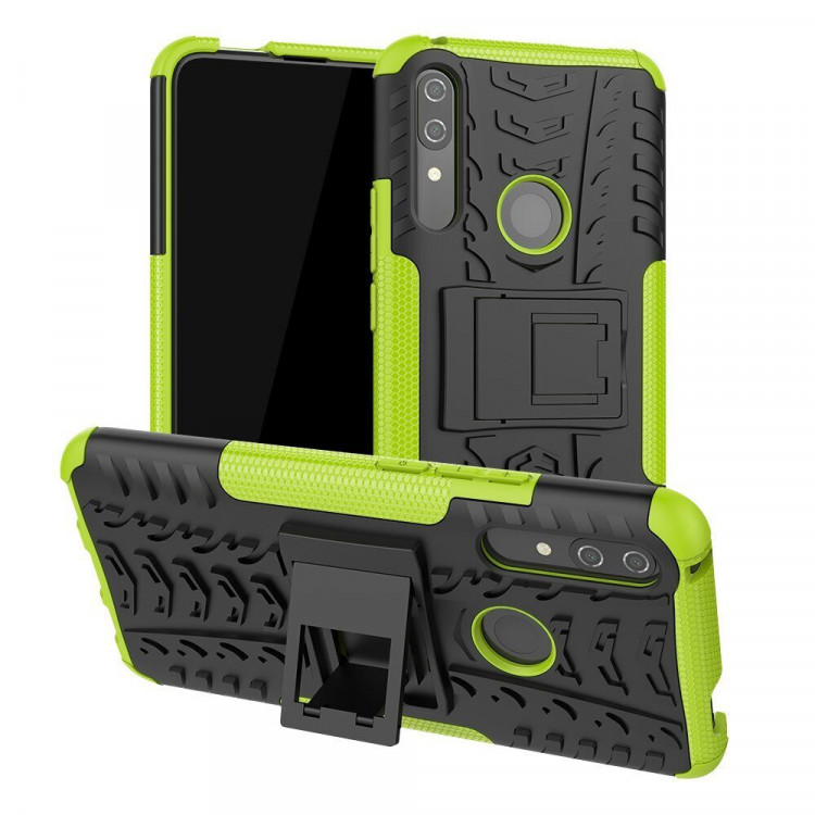 Чехол Hybrid Armor для Huawei P Smart Z / Honor 9X (STK-LX1) (черный + зеленый)