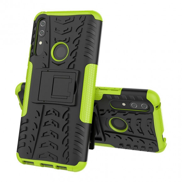 Чехол Hybrid Armor для Huawei P Smart Z / Honor 9X (STK-LX1) (черный + зеленый)
