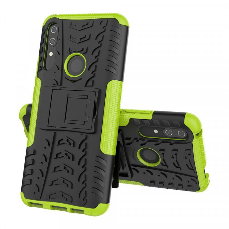 Чехол Hybrid Armor для Huawei P Smart Z / Honor 9X (STK-LX1) (черный + зеленый)