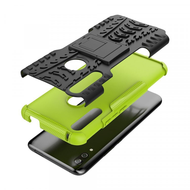 Чехол Hybrid Armor для Huawei P Smart Z / Honor 9X (STK-LX1) (черный + зеленый)