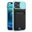 Чехол с отделением для карт и защитой камеры для iPhone 12 Pro Max (голубой)
