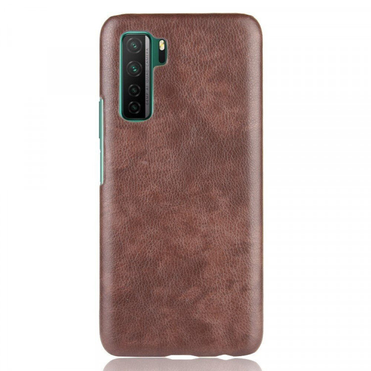 Кожаная накладка-чехол для Honor 30S (CDY-NX9A) (коричневый)