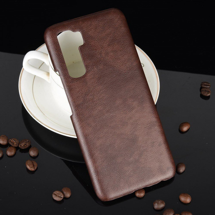 Кожаная накладка-чехол для Honor 30S (CDY-NX9A) (коричневый)